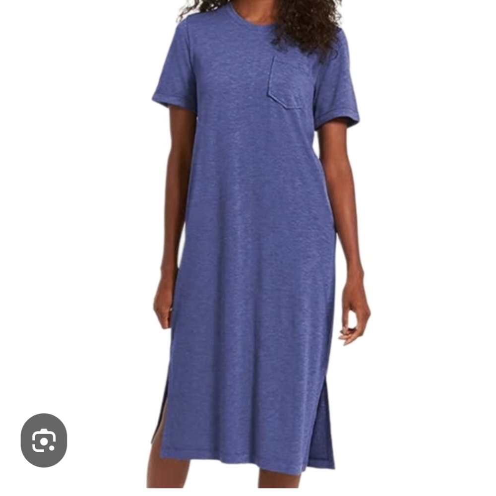 Jessica Simpson Indigo Knit Pocket Midi Dress Xl